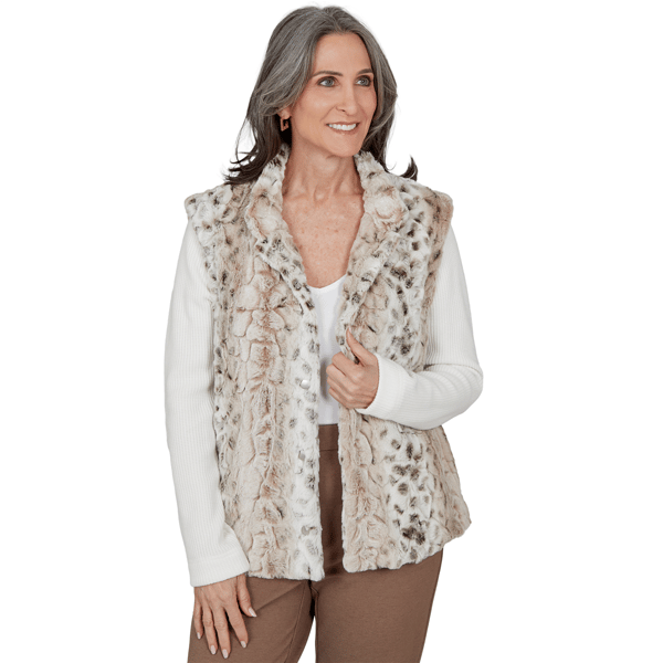 Womens Alfred Dunner Regent Street Faux Fur Jacket - image 