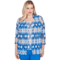 Plus Size Alfred Dunner Barcelona Geometric Mesh 2-In-1 Top With - image 1