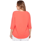 Plus Size Ruby Rd. Set Sail 3/4 Sleeve Grommet Neck Blouse - image 2