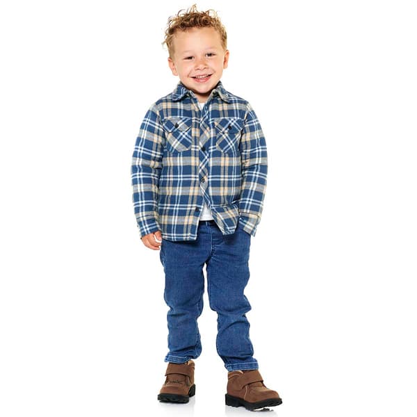 Toddler Boy 7 For All Mankind&#40;R&#41; Plaid Shacket & Denim Pant Set