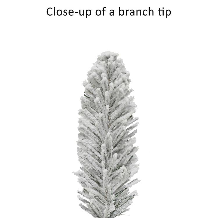 Puleo International 7ft. Pre-Lit Flocked Pencil Christmas Tree