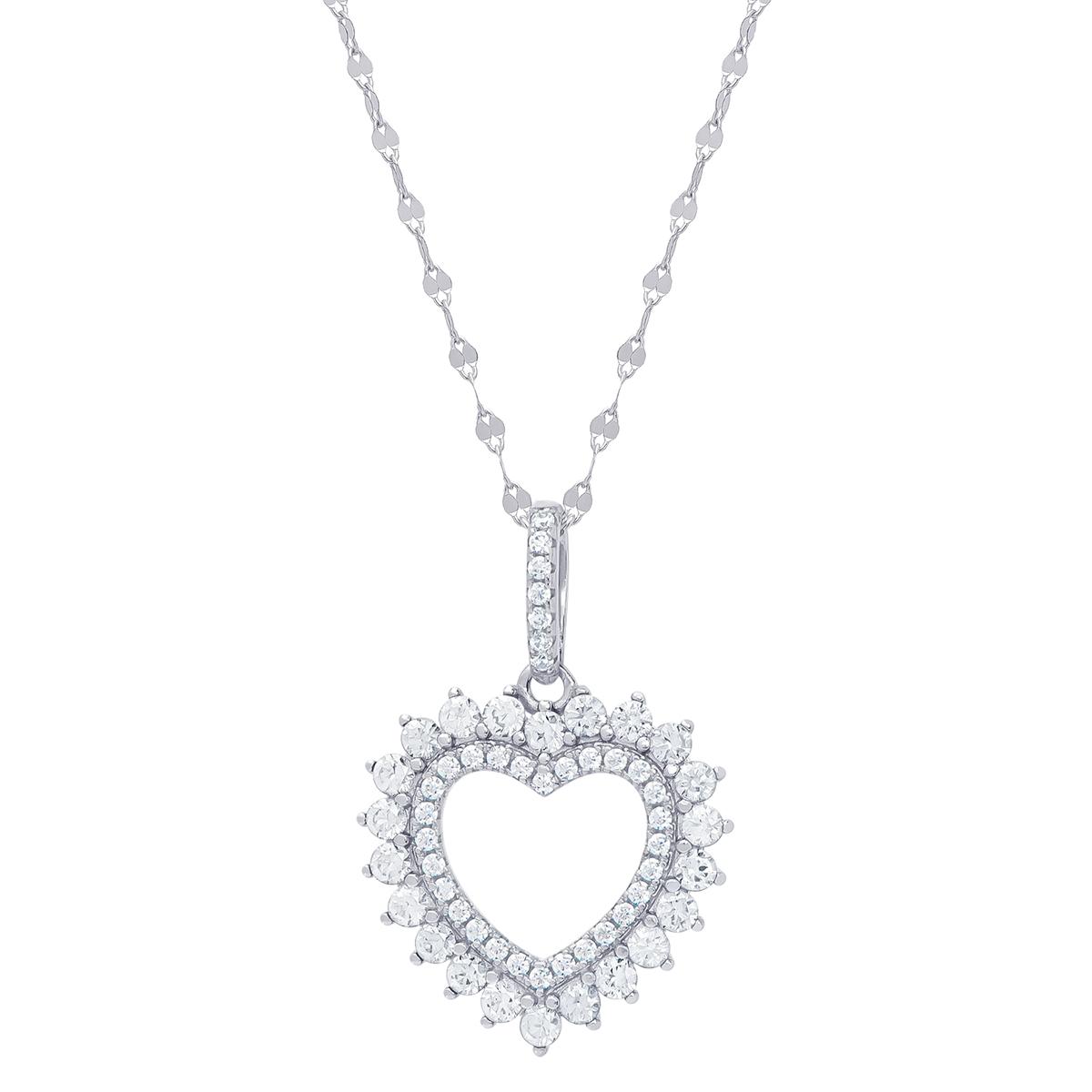 Gianni Argento Sterling Silver Lab Grown Sapphire Heart...