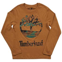 Boys &#40;8-20&#41; Timberland Long Sleeve Camo Tree Tee - Wheat