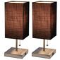 Simple Designs Petite Stick Lamp w/USB Port/Black Shade-Set of 2 - image 1