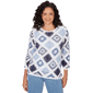 Womens Alfred Dunner Austin Long Sleeve Crochet Sweater - image 1