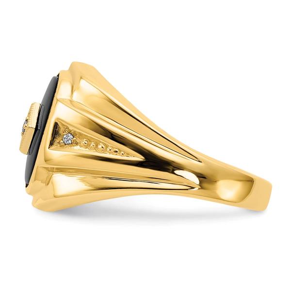 Mens Gentlemens Classics™ 14kt. Gold Onyx & Middle Diamond Ring