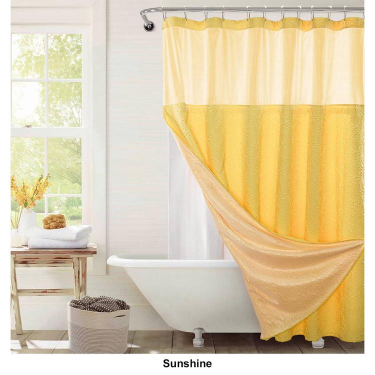 Awesome Home Starburst Crinkle Snap-In Liner Shower Curtain