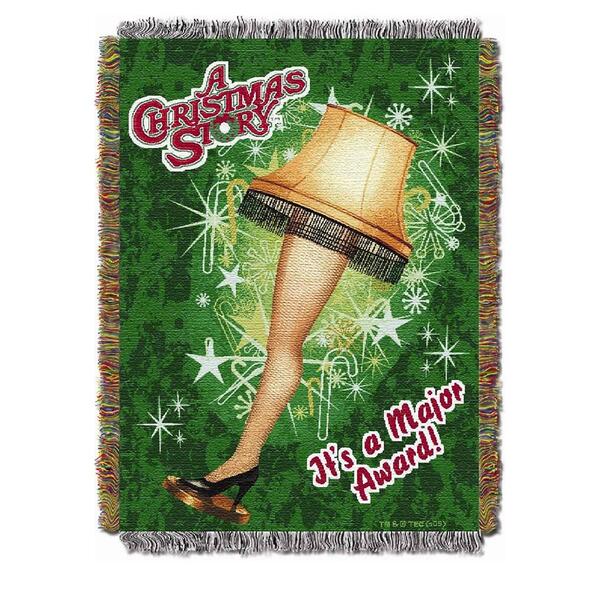 Northwest A Christmas Story Leg Lamp Woven Tapestry Throw - image 