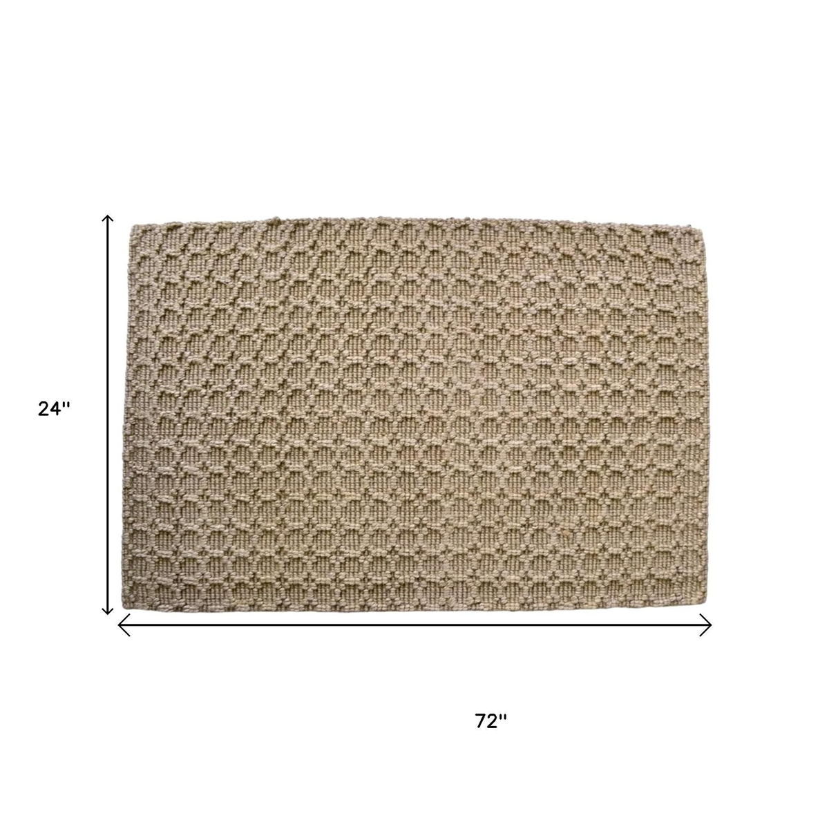 HomeRoots Natural Jute Geometric Hand Woven Area Rug