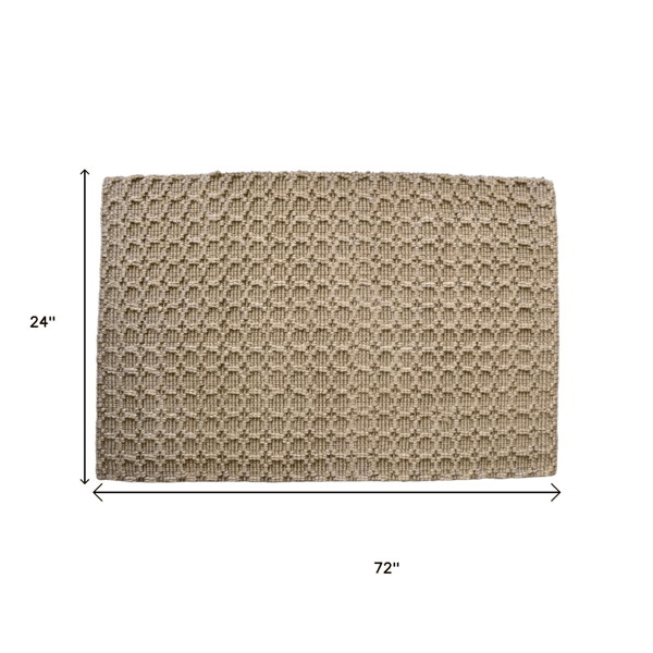 HomeRoots Natural Jute Geometric Hand Woven Area Rug