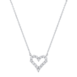 Saffron 0.5ctw. Moissanite Diamond Open Heart Pendant Necklace