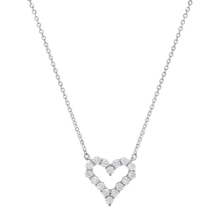 Saffron 0.5ctw. Moissanite Diamond Open Heart Pendant Necklace