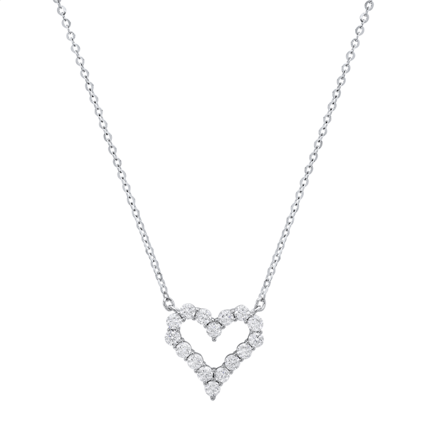 Saffron 0.5ctw. Moissanite Diamond Open Heart Pendant Necklace