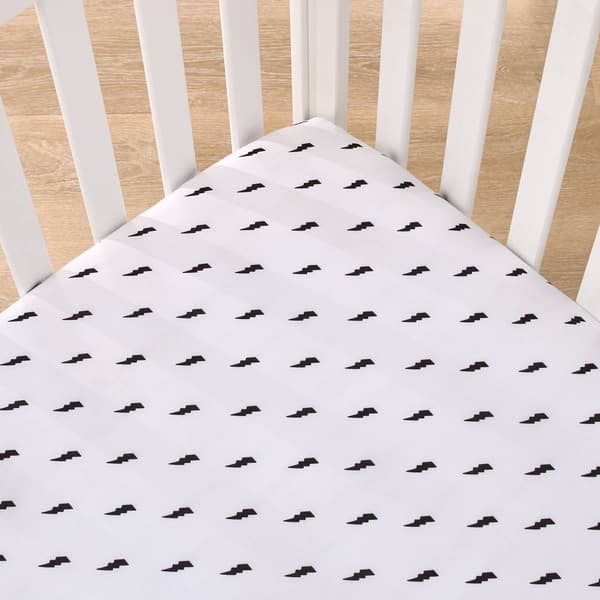 NoJo Lightning Bolt Print Mini Crib Sheet