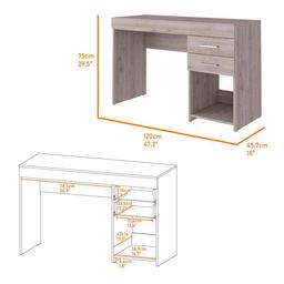 FM FURNITURE Austin Computer Desk w/ 2 Drawers