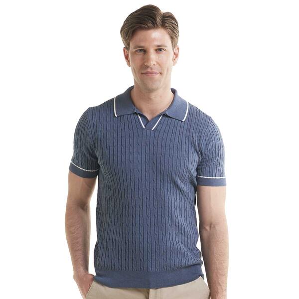 Mens Thomas Sterling Texture Johnny Collar Sweater - image 