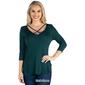 24/7 Comfort Apparel 3/4 Sleeve Strappy Tunic Top - image 4
