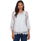 Petite Ruby Rd. French Riviera Scalloped Medallion Crochet Lined - image 1
