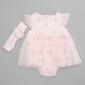 Baby Girl &#40;3-12M&#41; Little Me&#174; Pink Flowers Mesh Bodysuit Dress - image 2