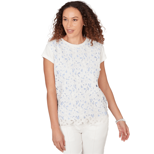 Petites Skyes the Limit Sunny Blue Skies Cap Sleeve Crew Neck T