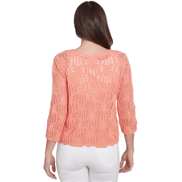 Womens Skye''s The Limit Spring Romance Pointelle Slub Cardigan