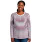 Petite Hasting & Smith Long Sleeve Stripe Henley Tee - image 4