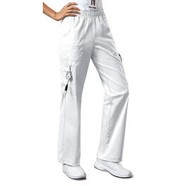 Womens Cherokee Core Stretch Elastic Waist Pants - White