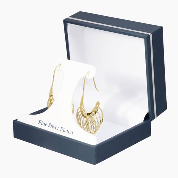 Athra 14kt. Gold Over Brass Marquise Drop J-Hoop Earrings