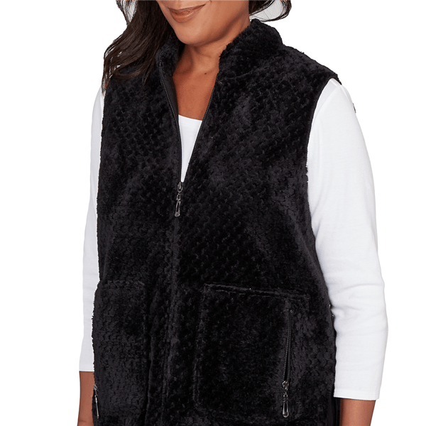 Womens Alfred Dunner Barcelona Plush Fleece Lined Vest