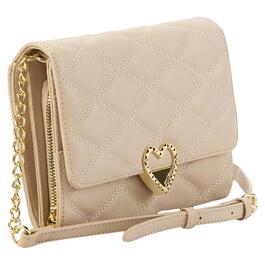 Betsey Johnson Quilted Crossbody - Oatmeal