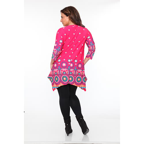 Plus Size White Mark Lucy Medallion Print Tunic