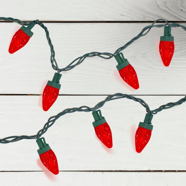Northlight Seasonal 50ct. Red LED C7 Faceted Christmas Lights