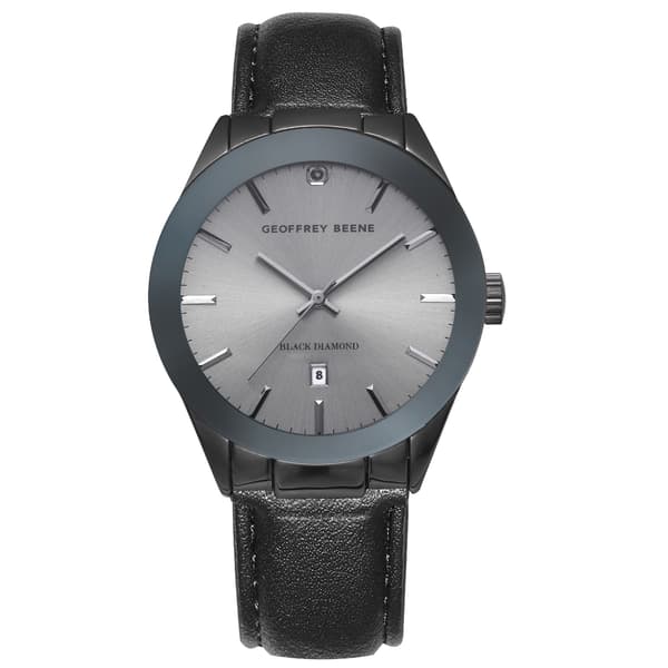Mens Geoffrey Beene(R) Gunmetal-Tone Strap Watch - GBC0029GU - image 