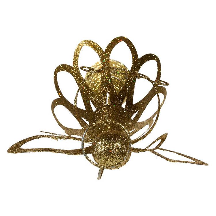 Kurt Adler 12in. Gold Glitter Metal Angel Treetop