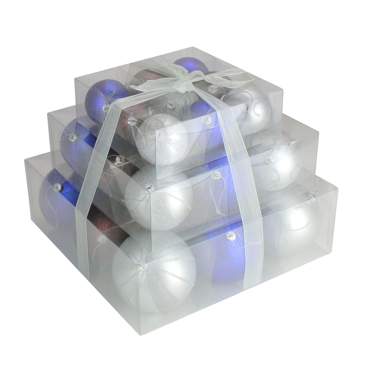 CMI 27ct Blue & Brown Shatterproof Matte Christmas Ball Ornaments