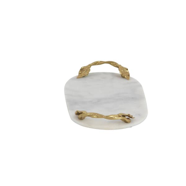 9th & Pike® White Marble and Aluminum Serving Tray