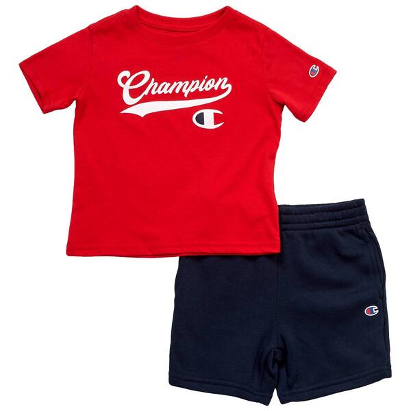 Toddler Boy Champion&#40;R&#41; Logo Tee & Soft Shorts Set - image 