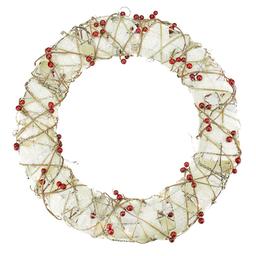 18in. Pre-Lit Burlap Christmas Wreath