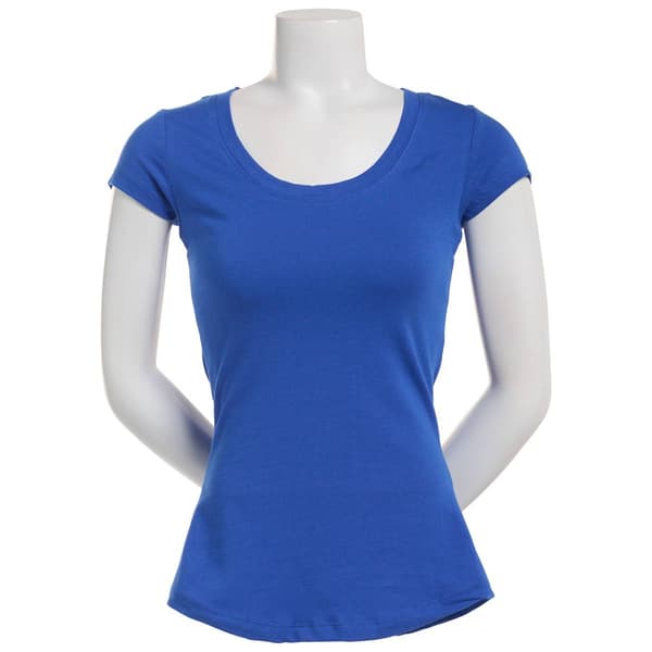 Juniors Aveto Round Neck Cap Sleeve Tee - image 