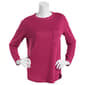 Plus Size Tint & Shadow Long Sleeve Crew Neck Hacci Tee w/Pocket - image 1