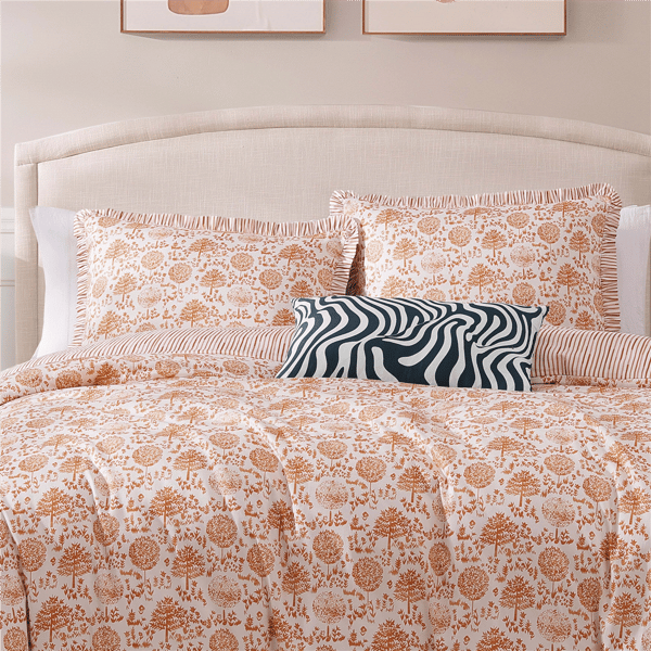 BebeTeen By Bebejan Clay Trees Reversible Comforter Set