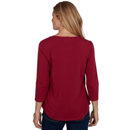 Womens Ruby Rd. Must Haves II 3/4 Sleeve Pawsitive Vibes Tee