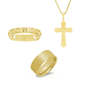 Mens Iron Saints Faith 18kt. Gold Plating Lord’s Prayer 3pc. Set - image 13