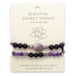 Amethyst & Black Lava Beaded 2pc. Stretch Bracelet Set - image 2