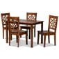 Baxton Studio Nicolette Walnut Brown Finished Wood 5pc Dining Set - image 1