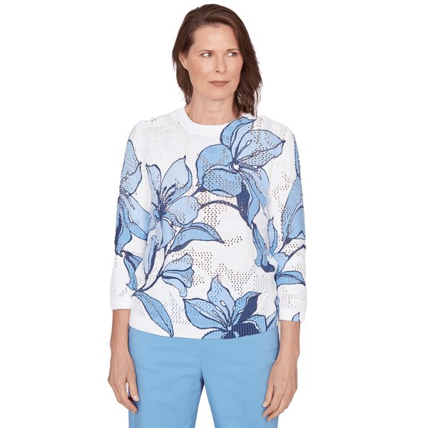 Womens Alfred Dunner St. Augustine Abstract Floral Print Ribbed