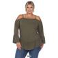 Plus Size White Mark Cold Shoulder Ruffle Sleeve Blouse - image 8