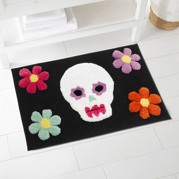 Avanti Sugar Skull Halloween Bath Rug