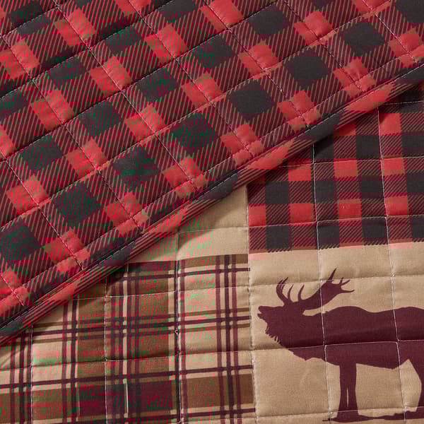 FreshFolds Matthew 3pc. Reversible Red Patchwork Quilt Set