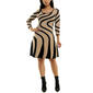 Womens Nina Leopard 3/4 Sleeve Jaquard Sweater Dress - image 1